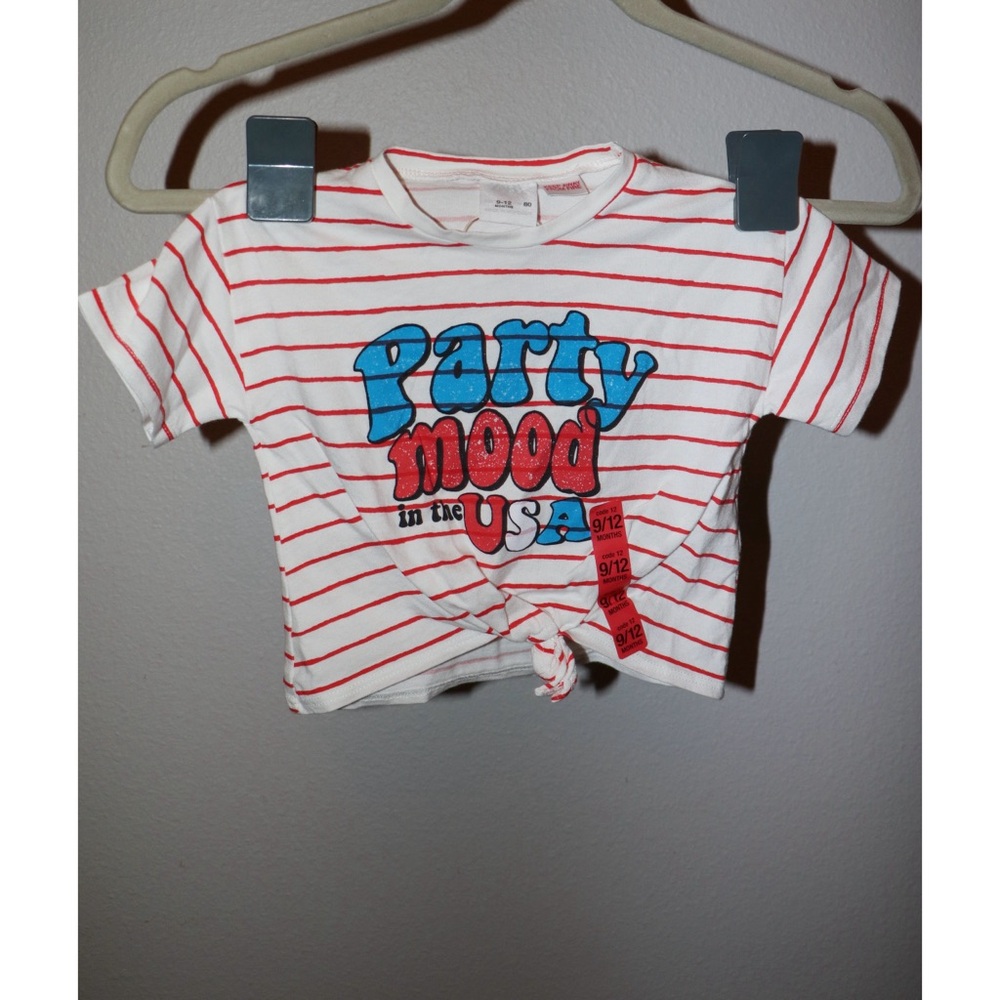 Zara Kids Striped Graphic T-Shirt Party Mood in the USA